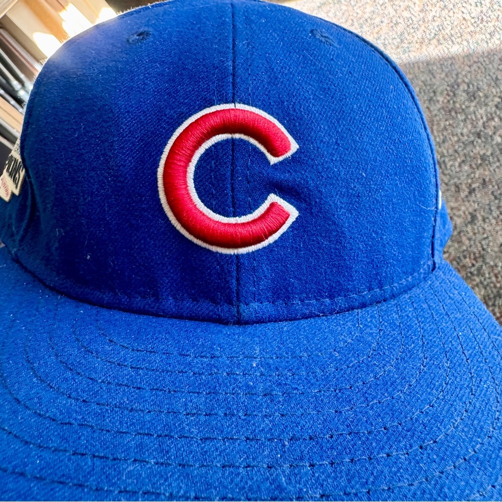 Chicago Cubs On field hat w/ World Series Patch 7 1/2 - Picture 5 of 7